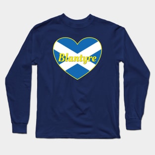 Blantyre Scotland UK Scotland Flag Heart Long Sleeve T-Shirt